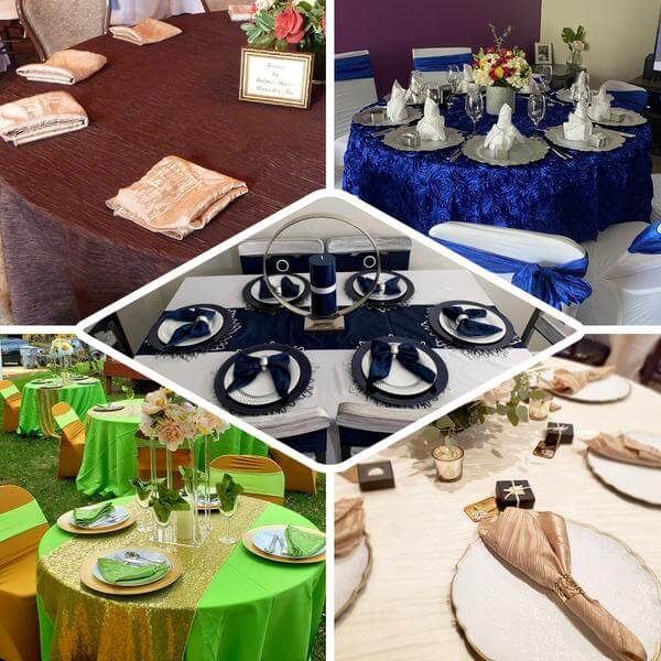 5 Pack Taffeta 20"x20" Napkins Violet Amethyst - Accordion Crinkle Dinner Napkins - Bell Racket Store