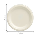 50 - Pack Bagasse 7" Round Dessert Plates in White - Biodegradable Disposable Sugarcane Appetizer Salad Plates for Outdoor Celebrations & Picnics - Bell Racket Store