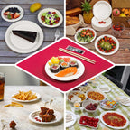 50 - Pack Bagasse 7" Round Dessert Plates in White - Biodegradable Disposable Sugarcane Appetizer Salad Plates for Outdoor Celebrations & Picnics - Bell Racket Store