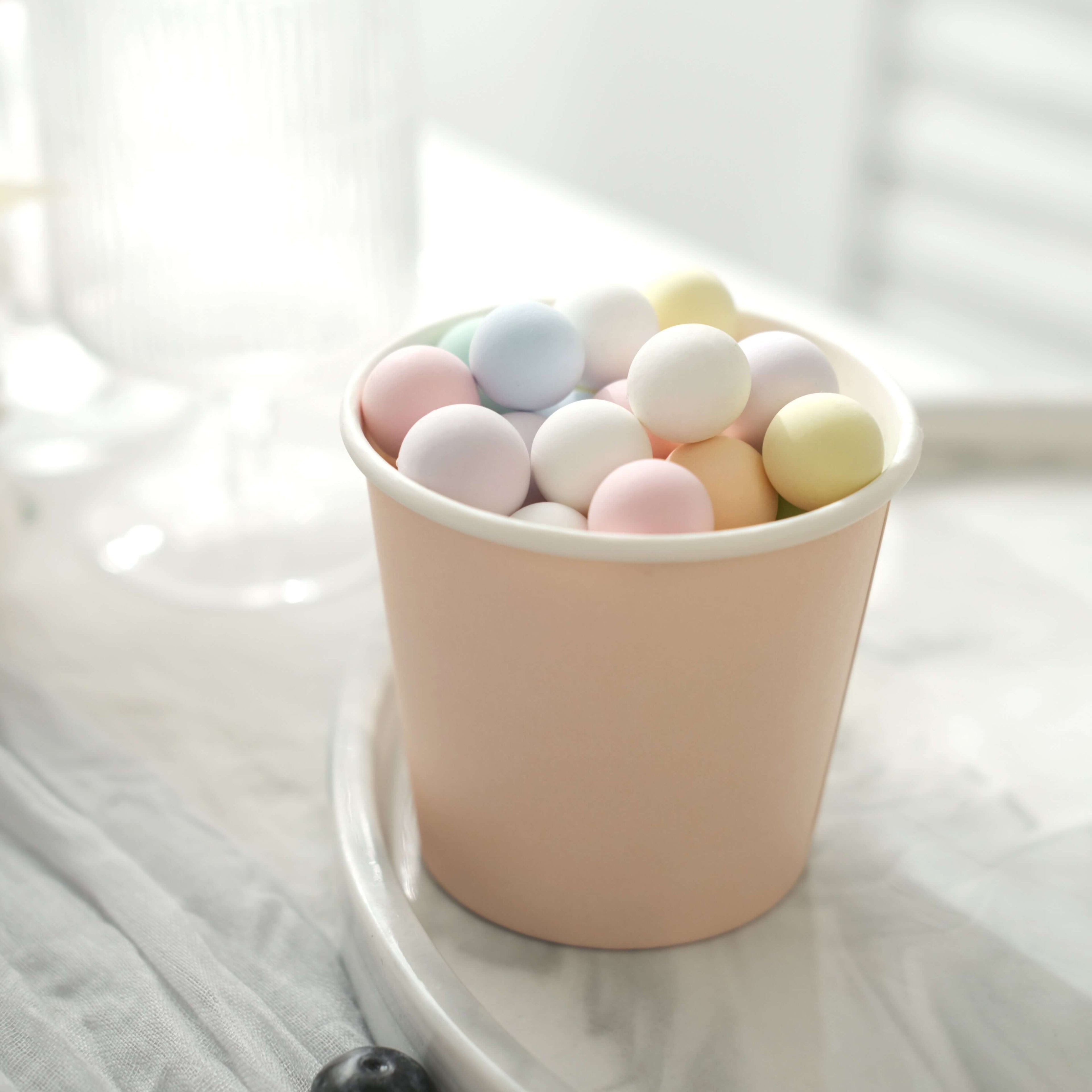 50 - Pack Paper Dessert Cups Eco - Friendly Blush Design - Ideal for Ice Cream and Yogurt 10oz - Bell Racket Store