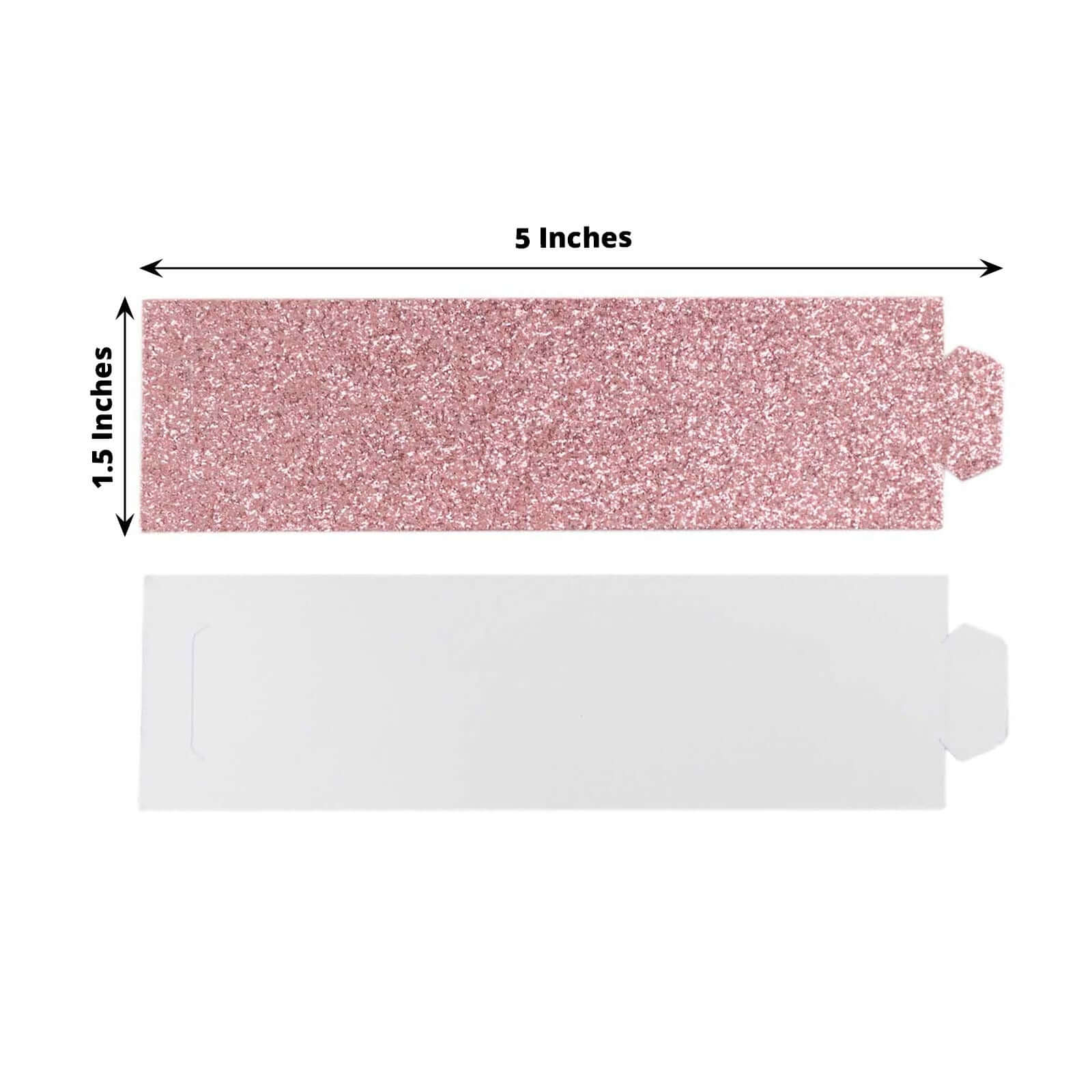 50 - Pack Paper Napkin Rings Rose Gold Glitter - Stylish Disposable Napkin Holders 1.5" - Bell Racket Store