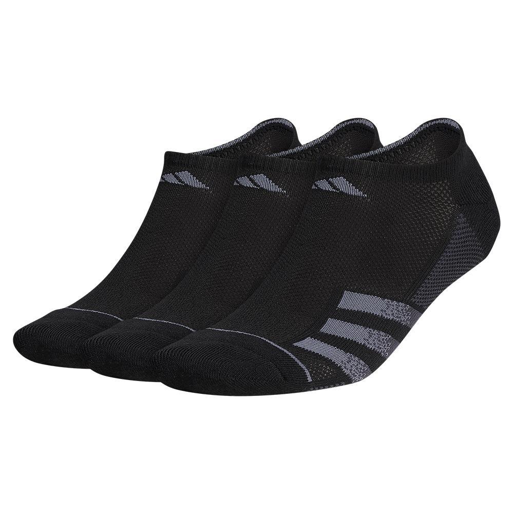 Men's Superlite Stripe 3 No Show Socks 3-Pack Black and Night Grey
