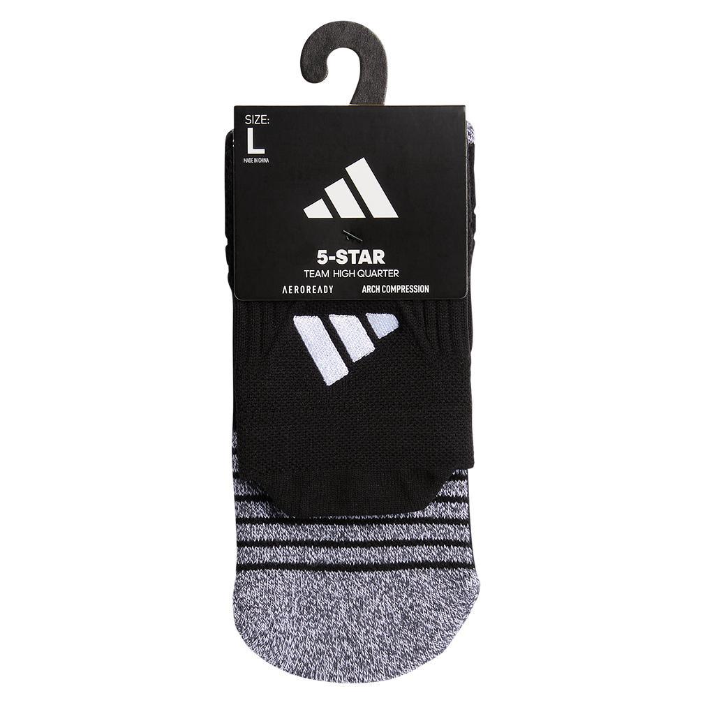 5-Star Team 2.0 High Quarter Socks Black and White