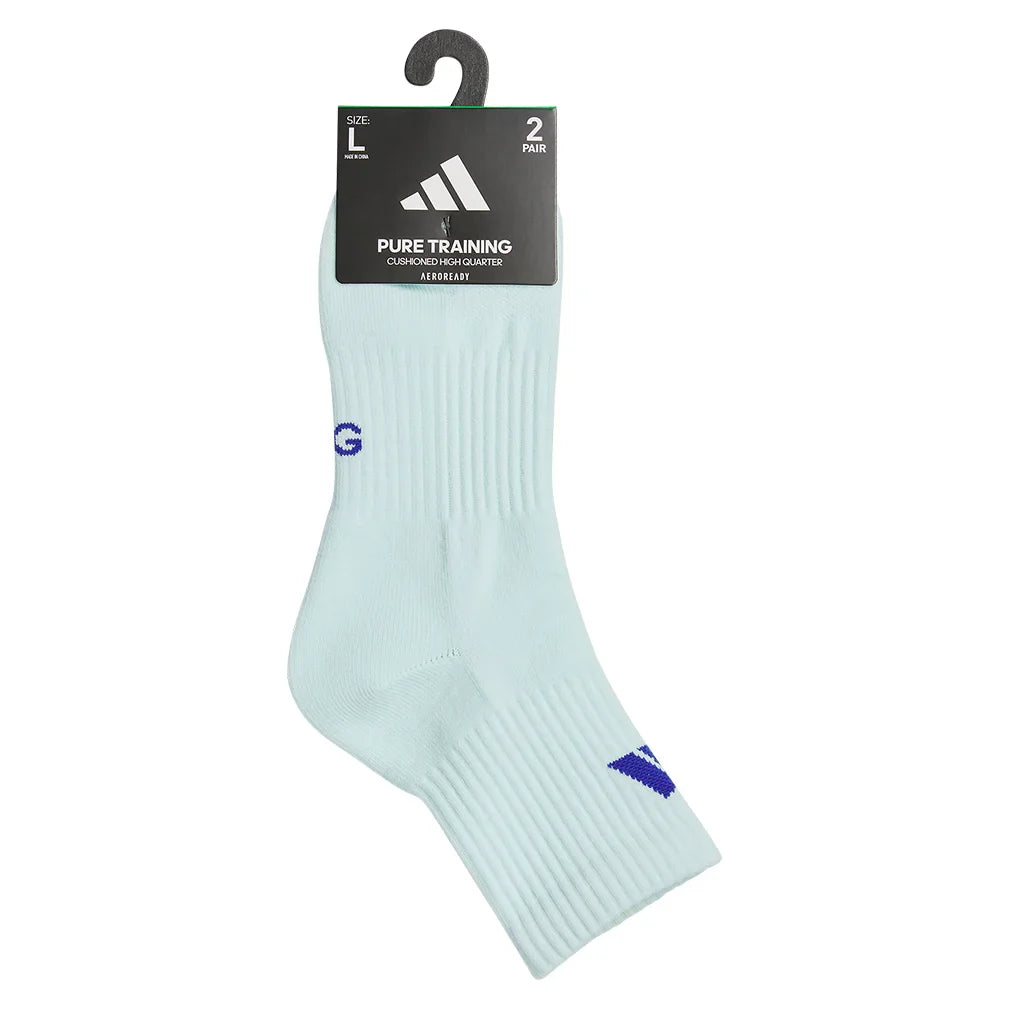 Pure Training 2-Pack High Quarter Socks Almost Light Blue and Semi Lucid Blue