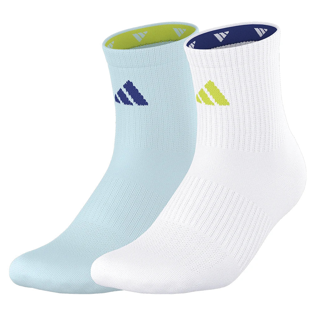 Pure Training 2-Pack High Quarter Socks Almost Light Blue and Semi Lucid Blue