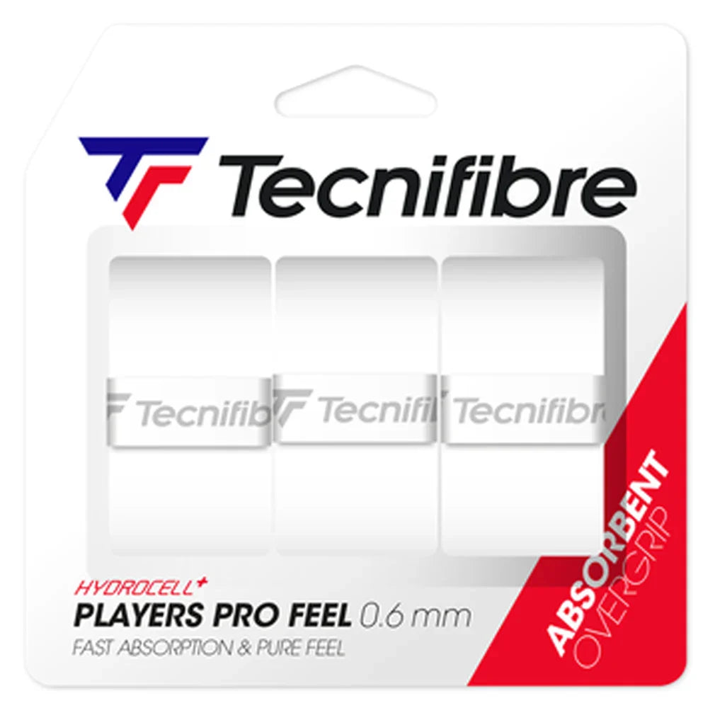 Players Pro Feel Tennis Overgrip 3 Pack White