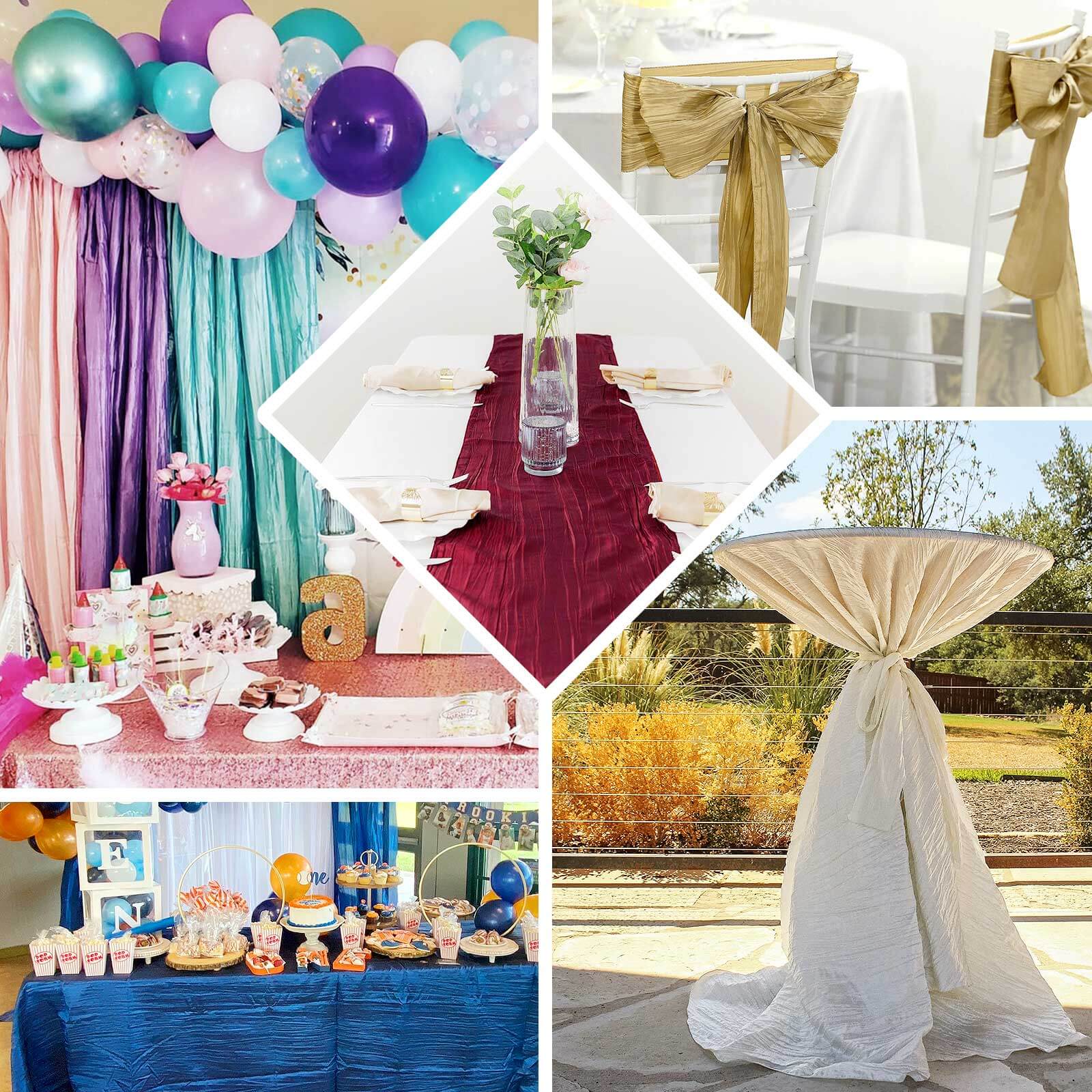 54"x10 Yards Violet Amethyst Accordion Crinkle Taffeta Fabric Bolt - Bell Racket Store