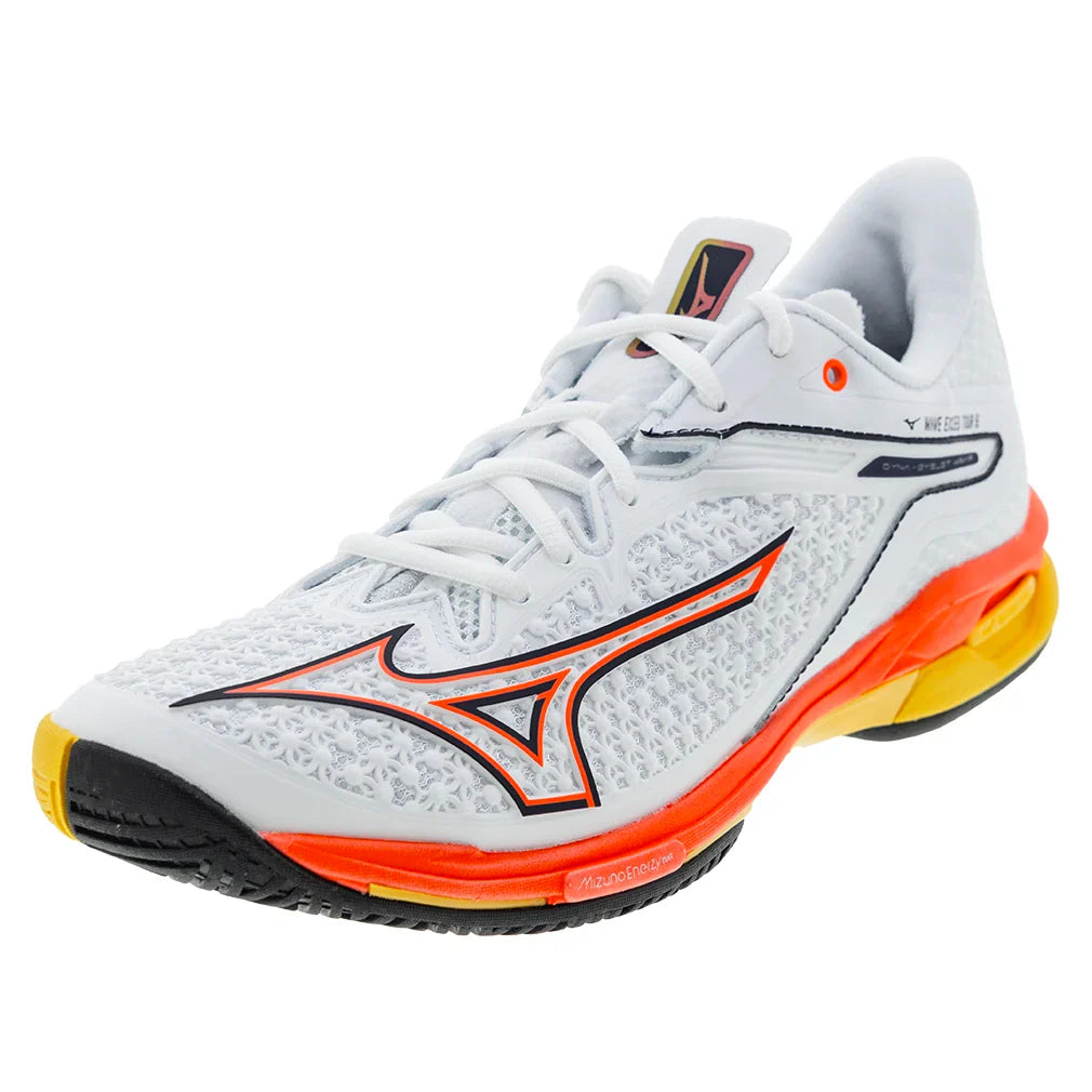 Men's Wave Exceed Tour 6 AC Tennis Shoes White and Fiery Coral