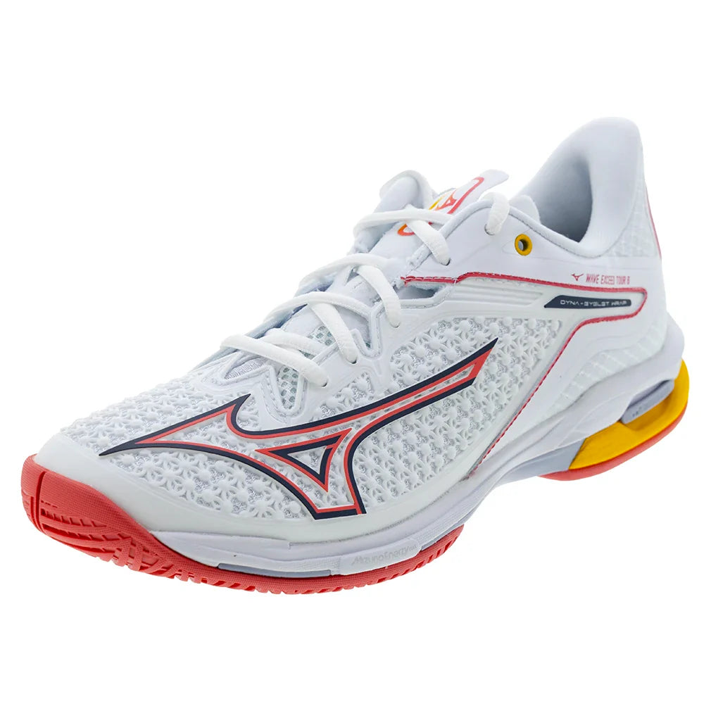 Women's Wave Exceed Tour 6 AC Tennis Shoes White and Calypso Coral