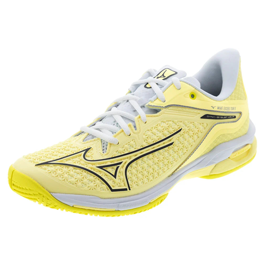 Women's Wave Exceed Tour 6 AC Tennis Shoes Pale Yellow and Black Sand