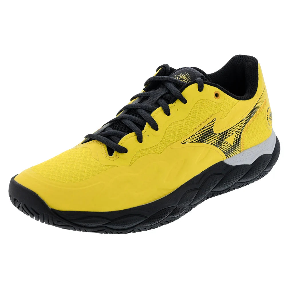 Men's Wave Enforce Court AC Tennis Shoes Vibrant Yellow and Black