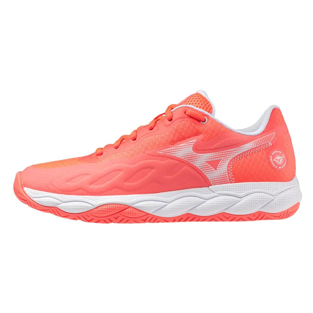 Women's Wave Enforce Court AC Tennis Shoes Striking Coral and White
