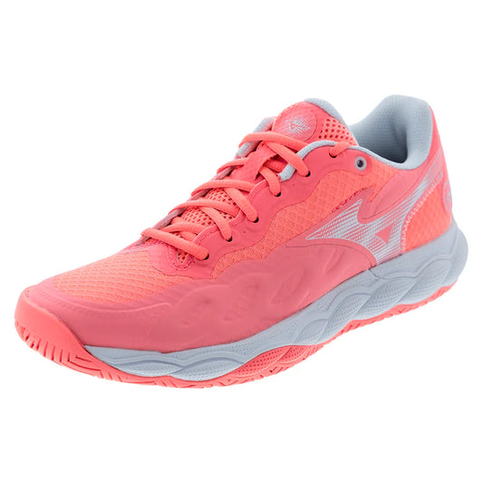 Women's Wave Enforce Court AC Tennis Shoes Striking Coral and White