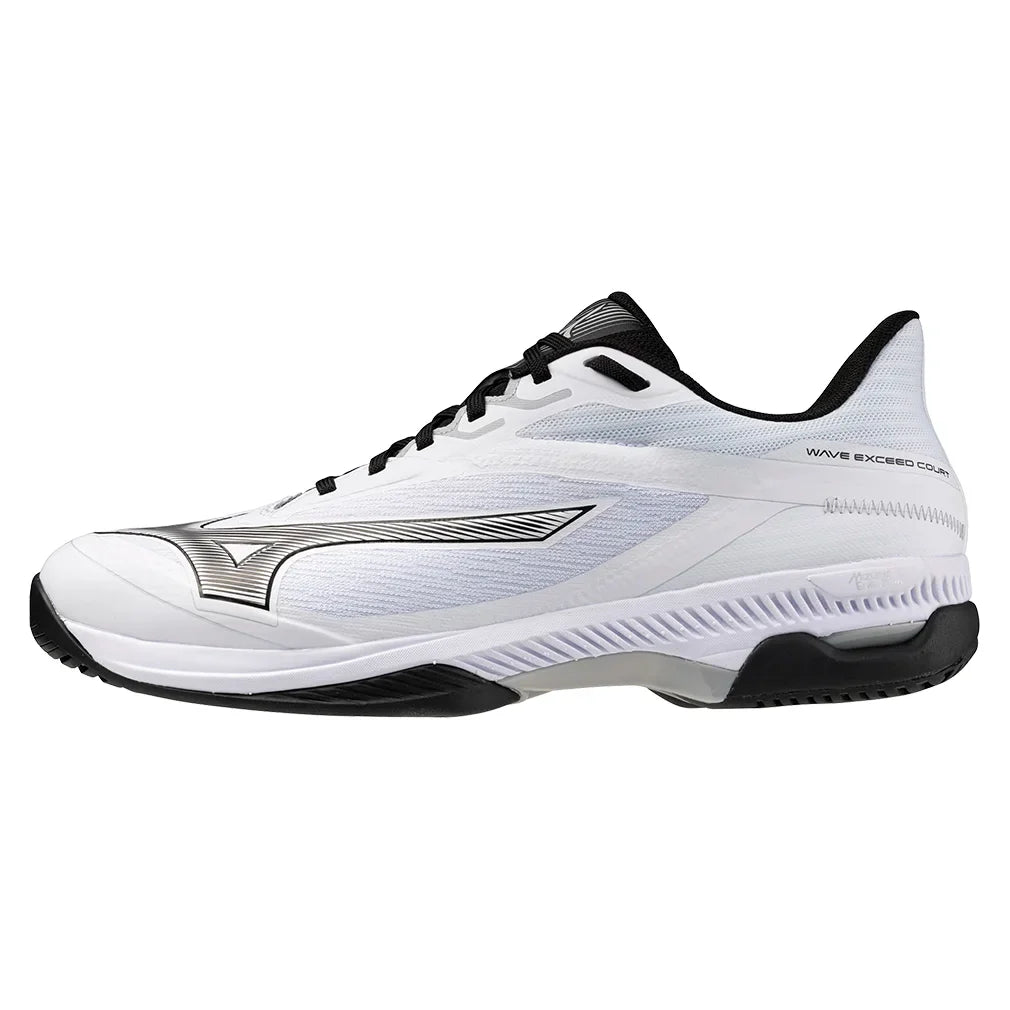 Men's Wave Exceed Court AC Tennis Shoes White and Black