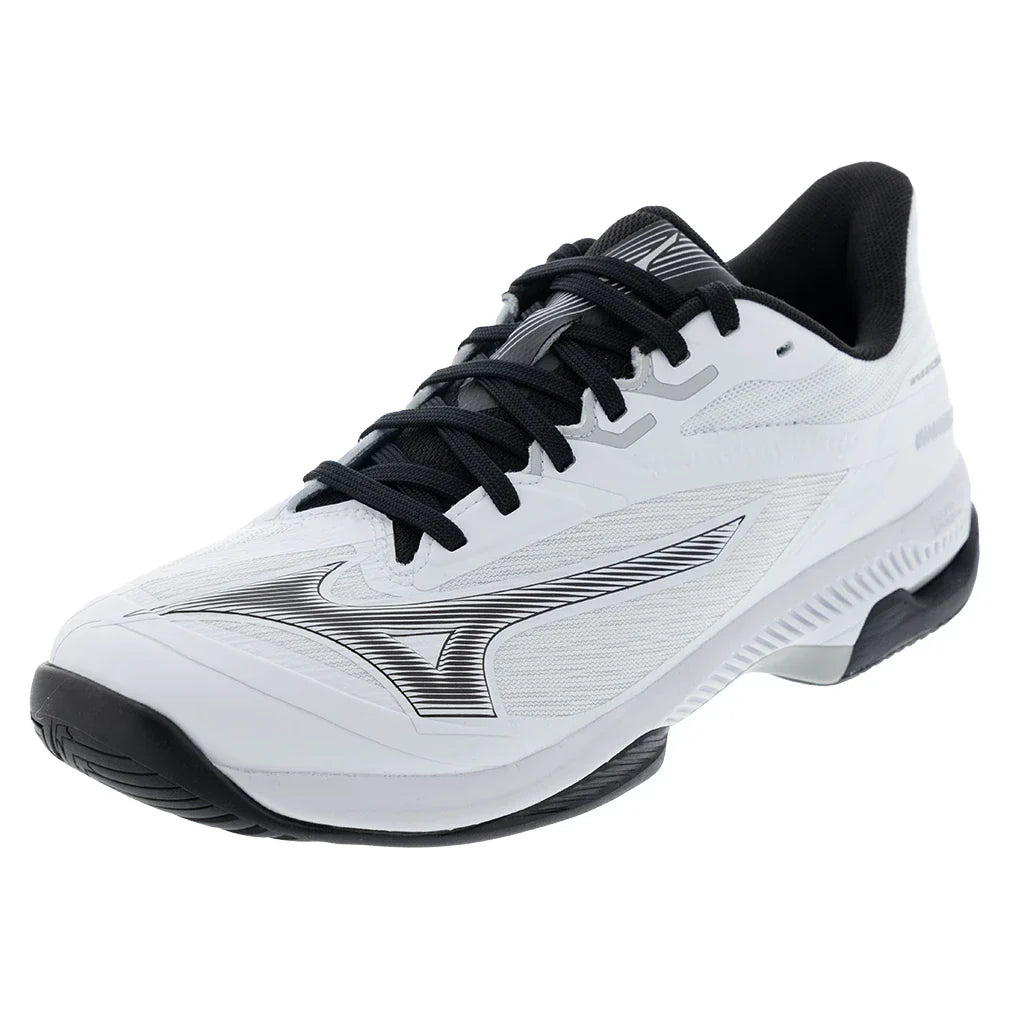 Men's Wave Exceed Court AC Tennis Shoes White and Black