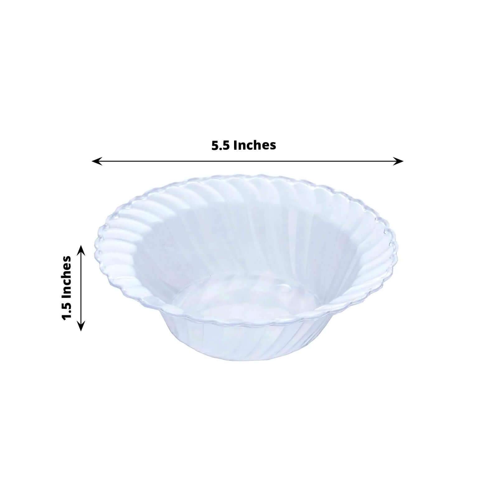 10-Pack Hard Plastic Fruit Bowls Clear Flared Design - Durable Disposable Bowls for Desserts 5oz