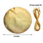 6 - Pack Jar Covers Metallic Gold Round Lame Fabric Design with Satin Tie String - DIY Party Favors & Craft Supplies 6" - Bell Racket Store