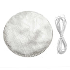 6 - Pack Jar Covers Metallic Silver Round Lame Fabric Design with Satin Tie String - DIY Party Favors & Craft Supplies 6" - Bell Racket Store