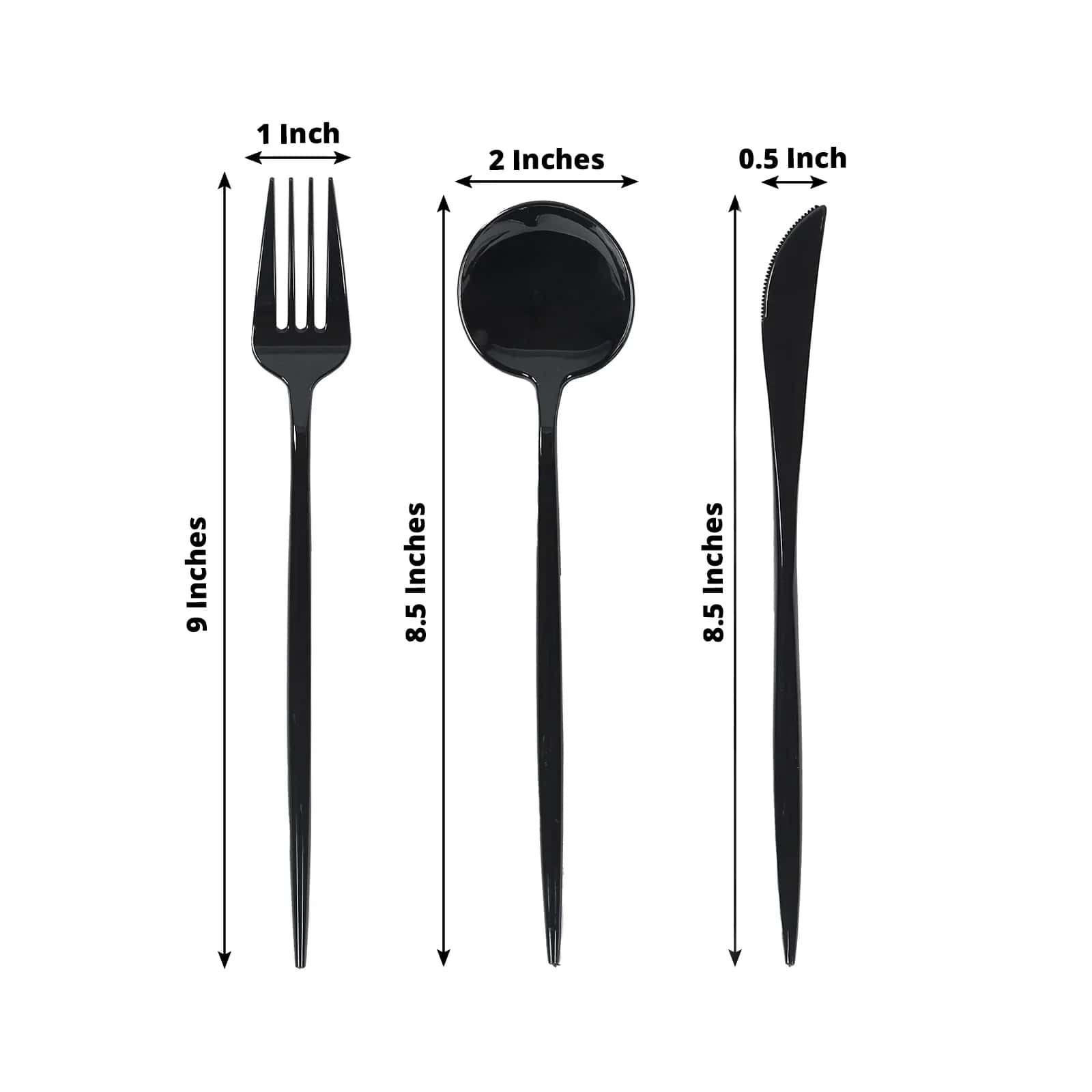 60 Pack Plastic Silverware Set, Black Heavy Duty Disposable Sleek Utensil Cutlery - Bell Racket Store