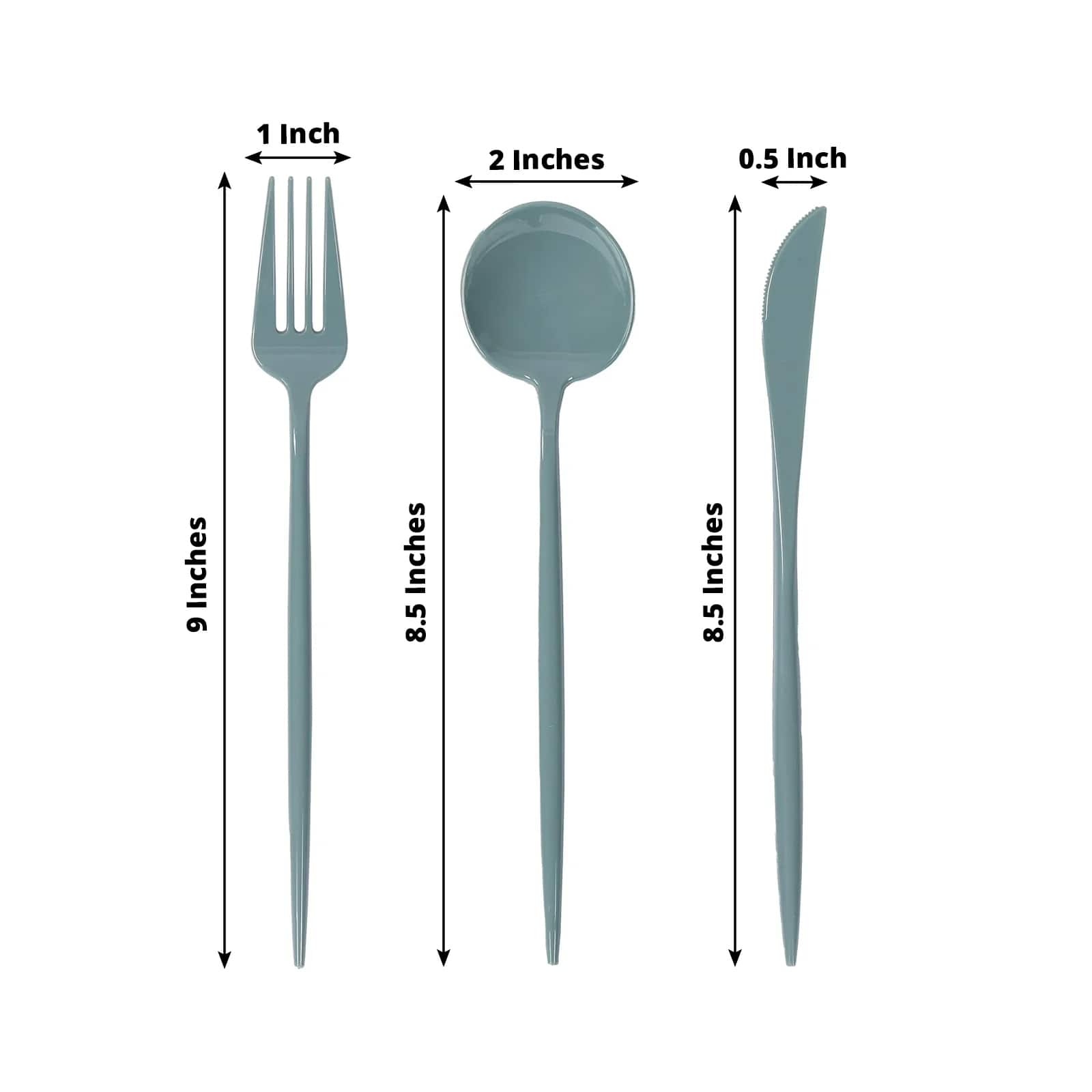 60 Pack Plastic Silverware Set, Dusty Blue Heavy Duty Disposable Sleek Utensil Cutlery - Bell Racket Store
