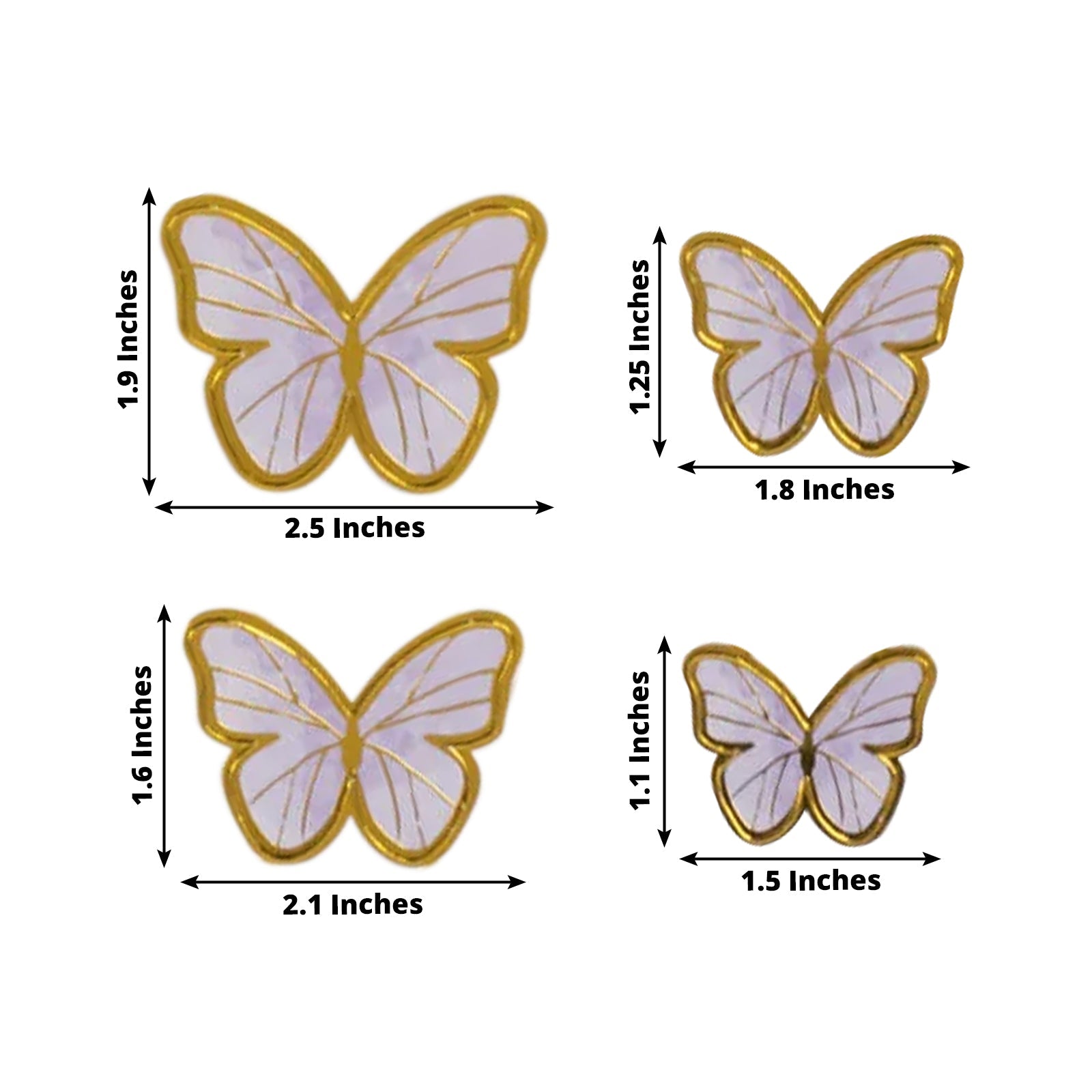 64 Pcs 3D Butterfly Cupcake Toppers with Gold Trim â€“ Elegant Cake Decorations in Pink & Purple for Parties, Anniversaries, and Events â€“ Assorted Sizes - Bell Racket Store
