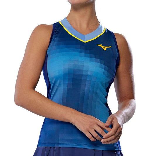 Women's Printed Tennis Tank Bellwether Blue