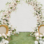 6.5ft Gold Metal Half Crescent Moon Wedding Arbor Frame, Curved Design Arch Flower Balloon Stand - Bell Racket Store