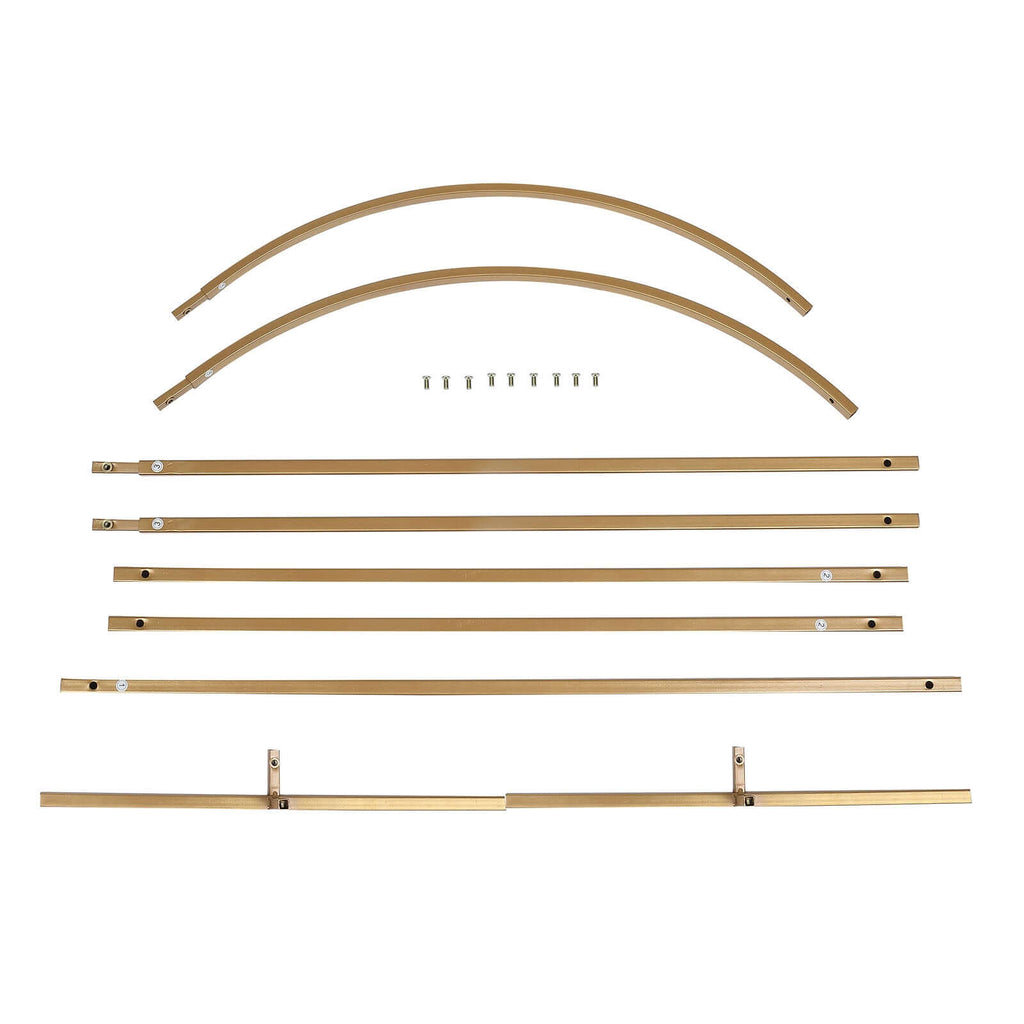 6ft Gold Metal Wedding Arch Chiara Backdrop Stand Floral Display Frame With Round Top - Bell Racket Store