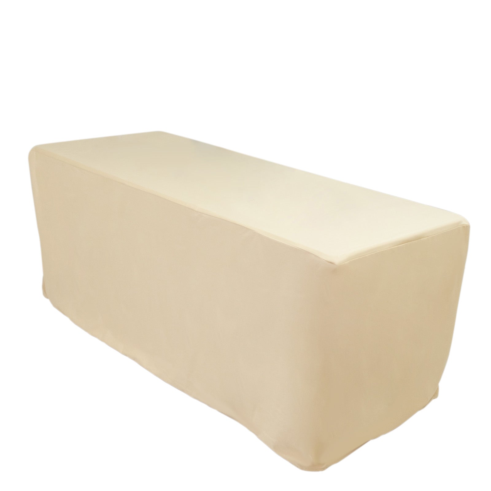 6ft Scuba Rectangular Fitted Tablecloth Beige â€“ Wrinkle - Free, Stain Resistant - Bell Racket Store