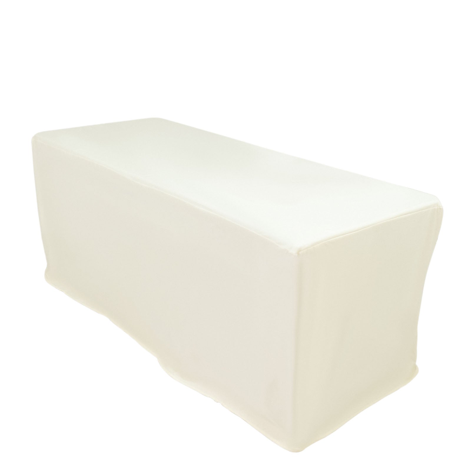 6ft Scuba Rectangular Fitted Tablecloth Ivory â€“ Wrinkle - Free, Stain Resistant - Bell Racket Store