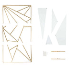 6ft Tall Gold Metal Rectangular Geometric Flower Frame Prop Stand, Wedding Backdrop Floor Stand With Cloudy Film Insert - Bell Racket Store