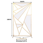 6ft Tall Gold Metal Rectangular Geometric Flower Frame Prop Stand, Wedding Backdrop Floor Stand With Cloudy Film Insert - Bell Racket Store