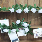 6ft White Artificial Silk Rose Garland UV Protected Flower Chain