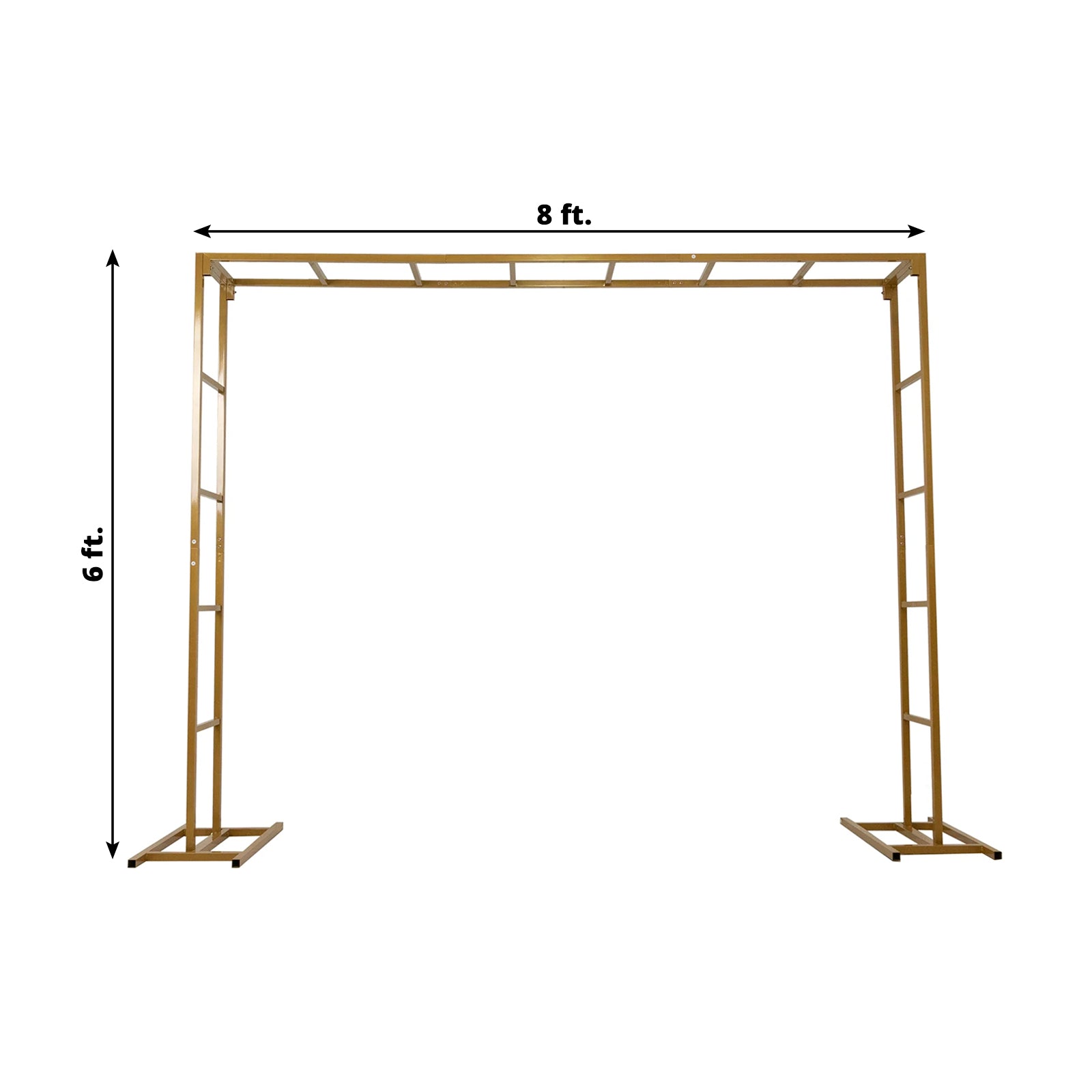 6ftx8ft Gold Rectangular Arbor - Freestanding 6' High Over the Table Stand, Backdrop Stand with Double Frame for Floral Balloon DÃ©cor - Bell Racket Store