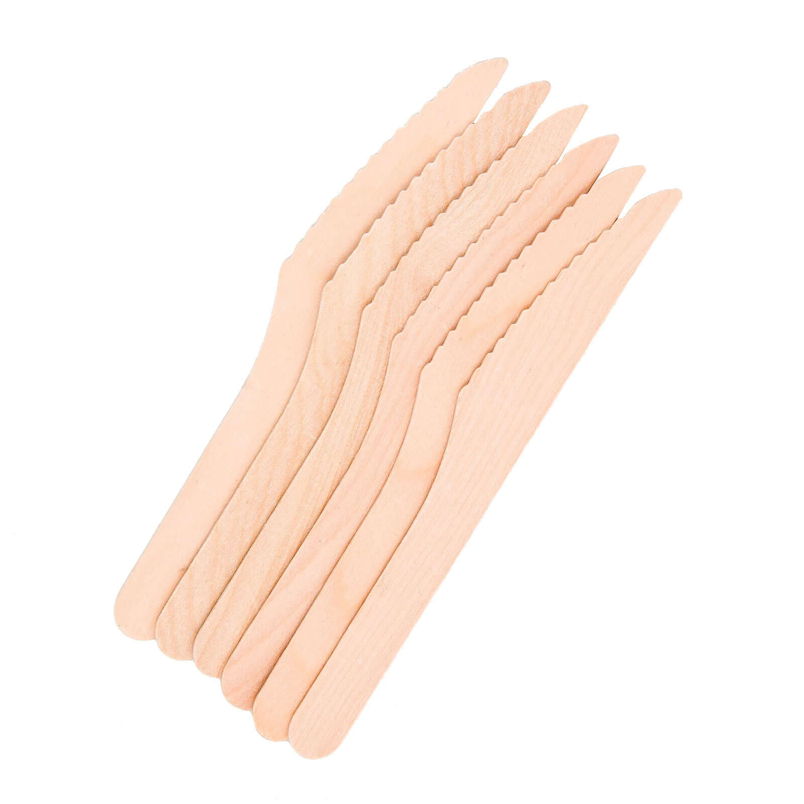 100-Pack Birchwood Knives Natural - Eco Friendly Biodegradable Wooden Utensils for Rustic Themes & Outdoor Parties 7"