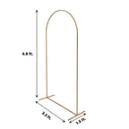 7ft Gold Metal Wedding Arch Chiara Backdrop Stand Floral Display Frame With Round Top - Bell Racket Store