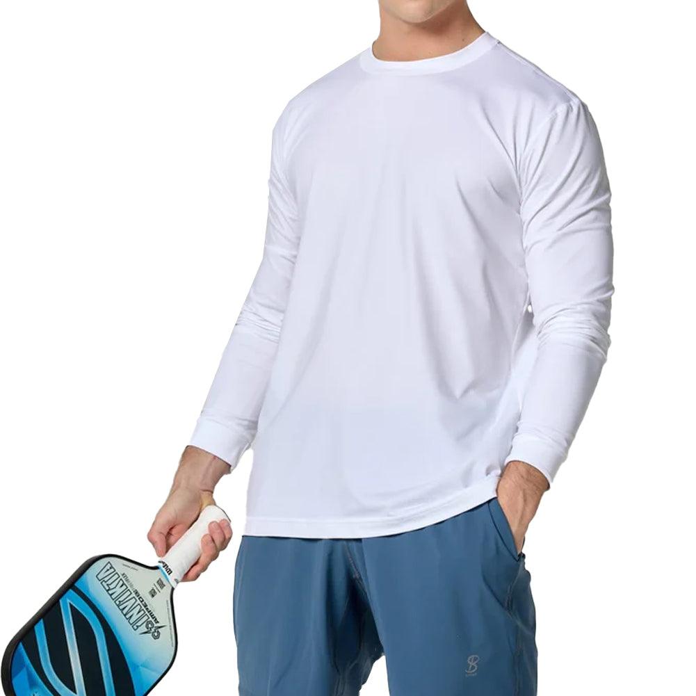 Men's SB Sport Classic Fit Long Sleeve Tennis Crew White