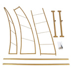 8ft Gold Metal Half Crescent Moon Wedding Arbor Frame, Curved Design Arch Flower Balloon Stand - Bell Racket Store