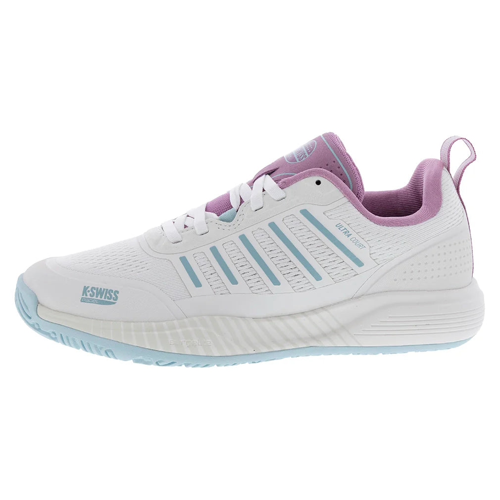 Women's Ultra Court Padel Shoes White and Lilas