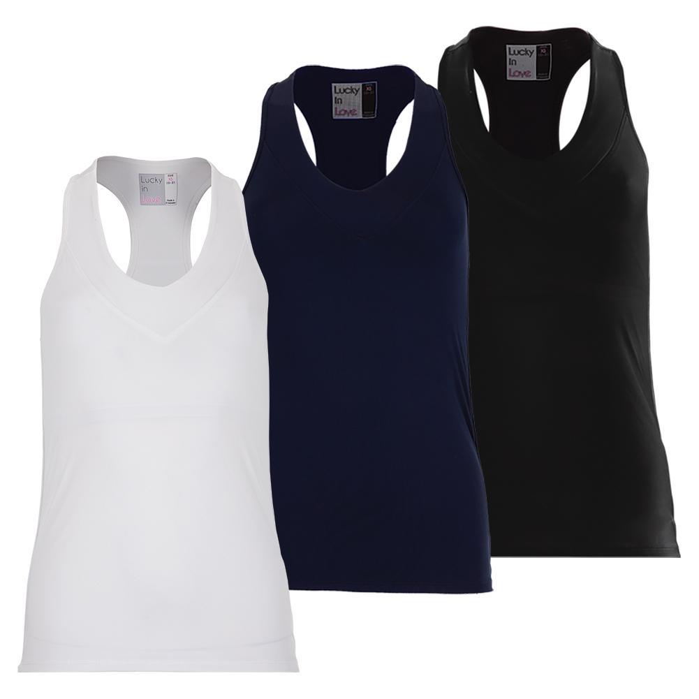 Women's V-Neck Tennis Tank with Bra