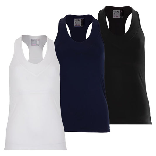 Women's V-Neck Tennis Tank with Bra