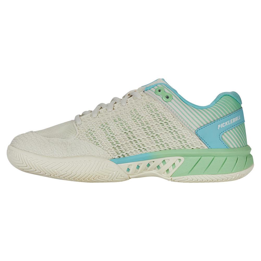 Women's Express Light Pickleball Shoes Egret and Patina Green
