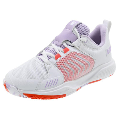 Women's Ultrashot Team Tennis Shoes White and Orchid Petal
