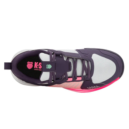 Women's Ultrashot Team Tennis Shoes Purple Plumeria and White