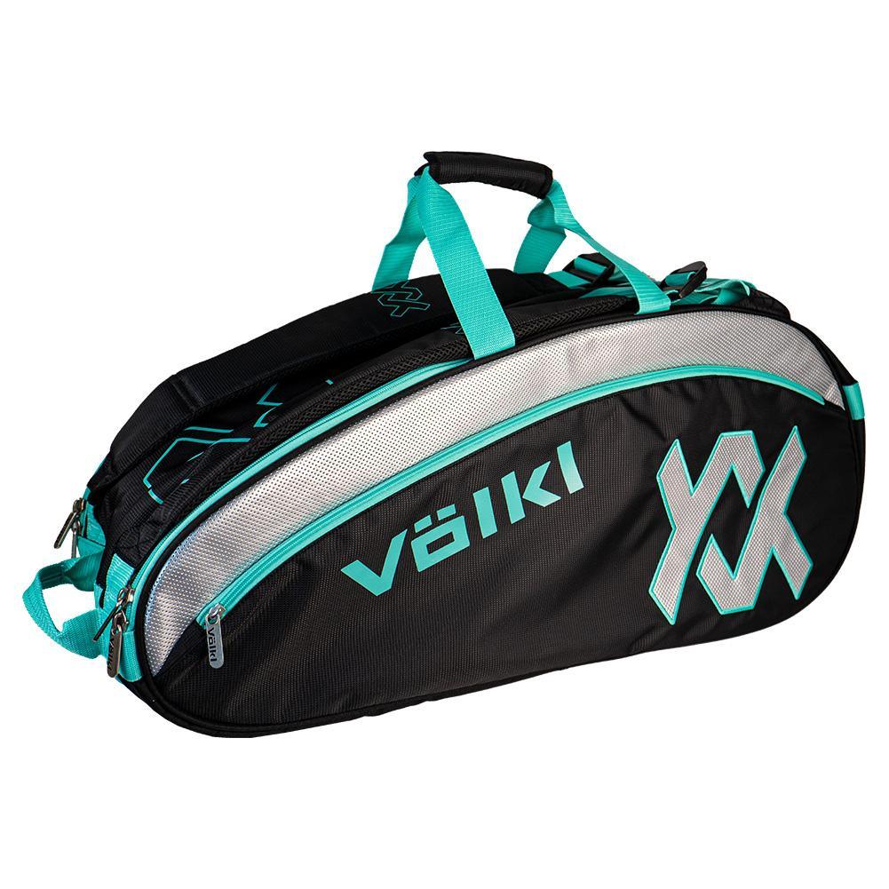 Tour 6 Pack Tennis Bag Black and Turquoise