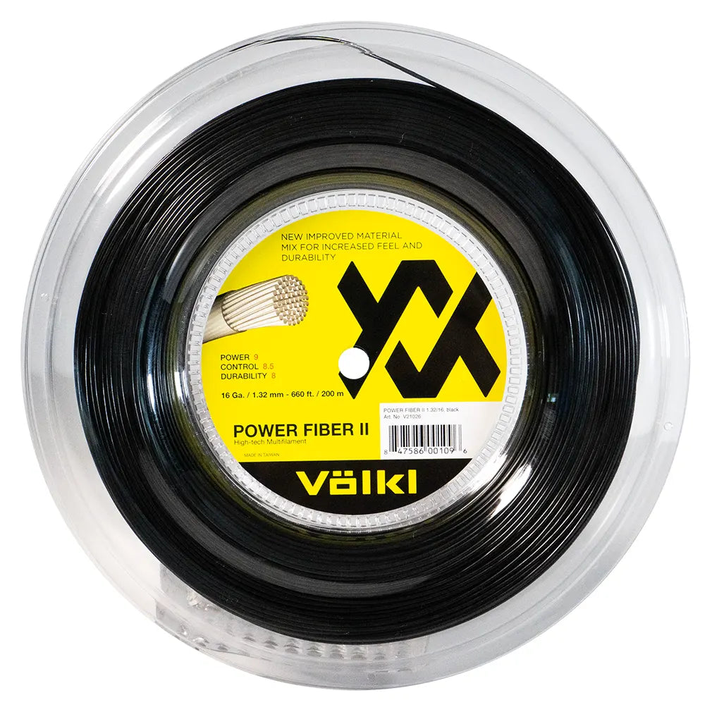 Power Fiber II 16G Black Reel Tennis String