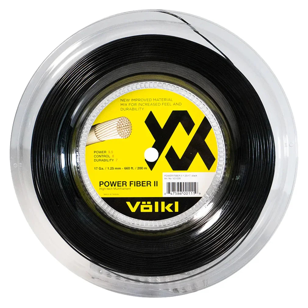 Power Fiber II 17G Black Reel Tennis String