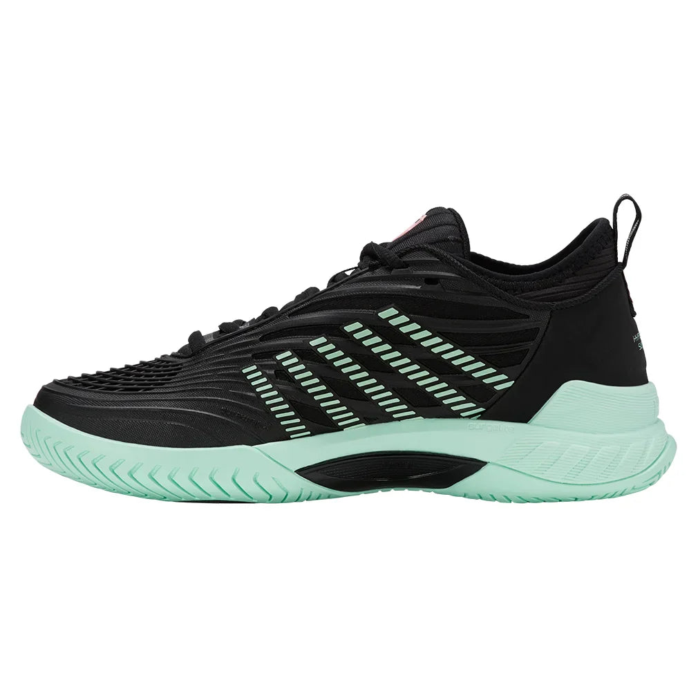 Women's Hypercourt Supreme 2 Tennis Shoes Black and Neon Mint