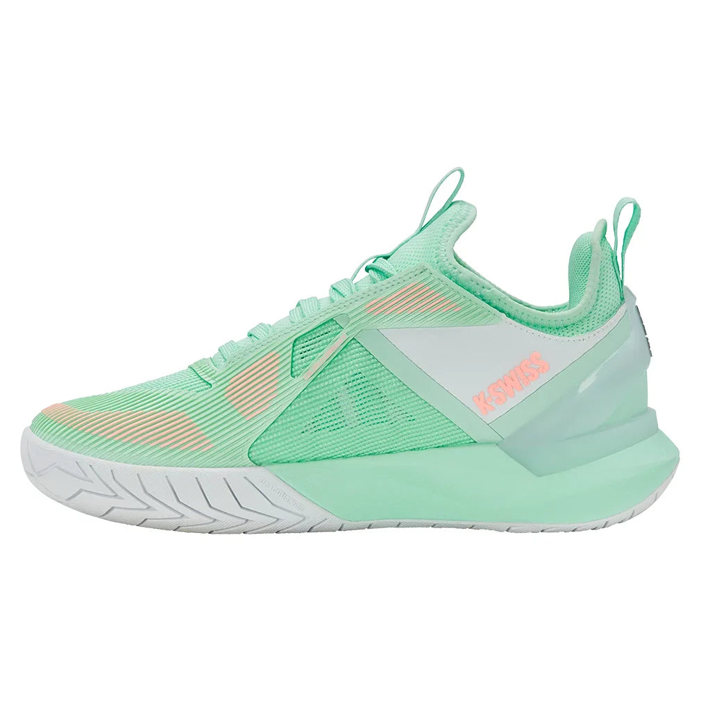 Women's K-Frame Speed Tennis Shoes Soft Neon Mint and White