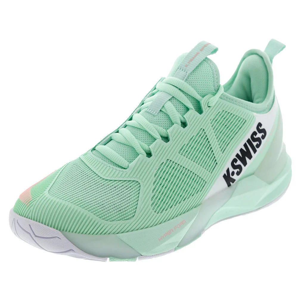 Women's K-Frame Speed Tennis Shoes Soft Neon Mint and White
